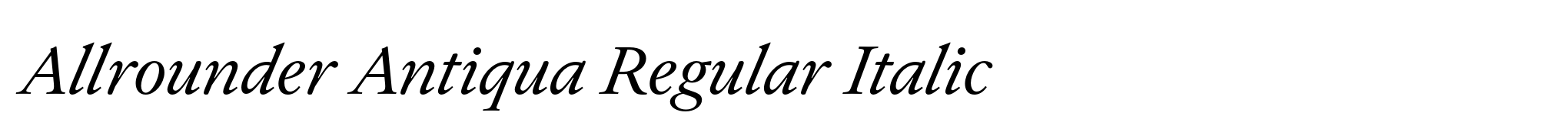 Allrounder Antiqua Regular Italic image